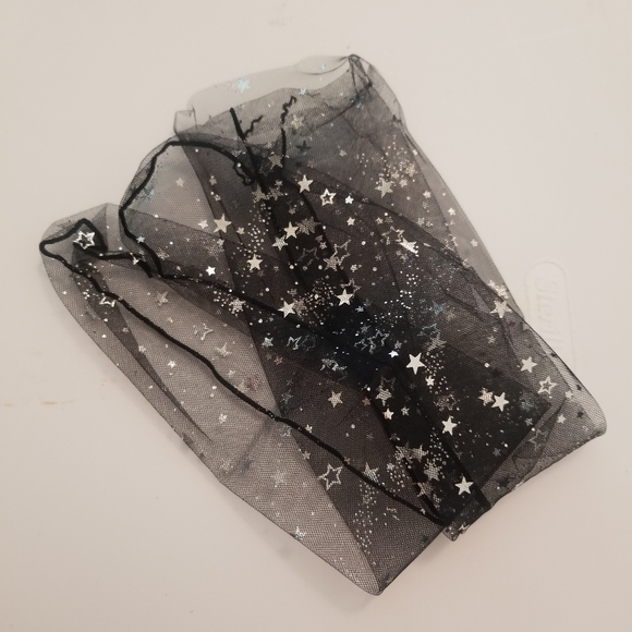 Black Silver Stars Sexy Socks Hoisery - Picture 7 of 8